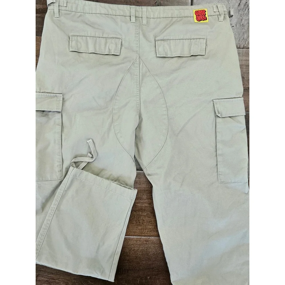 Empyre Mens‎ Khaki Cargo Pants Tan Skater Grunge Adjustable Waist Size 38